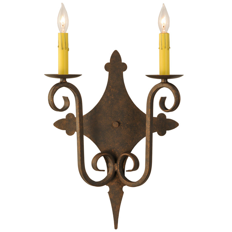 Angelique 2 - Light Candle Wall Light, 18" H x 13" W x 6" D