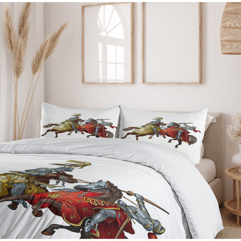 Traditional Polyester Duvet Cover, Queen Duvet Cover + 2 Standard Shams