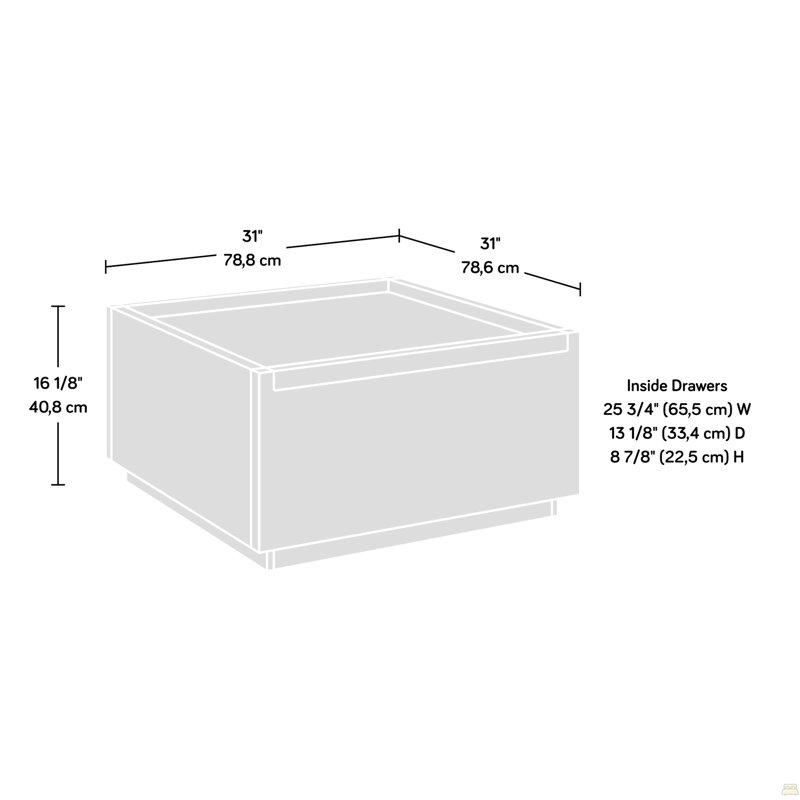 Table basse avec tiroirs pleine extension