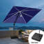 Parasol en porte-à-faux pour terrasse 11 pi x 11 pi à lumières DEL avec base lestée - déplaçable sans effort par une seule personne-1060980049