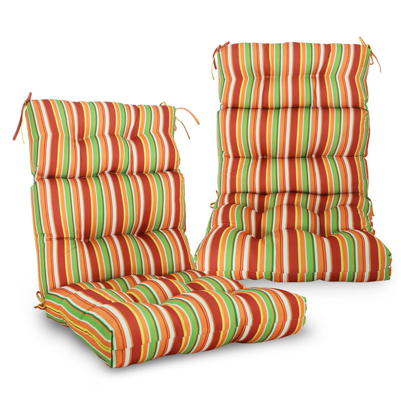 Indoor/Outdoor Seat/Back Cushion, Orange Stripe