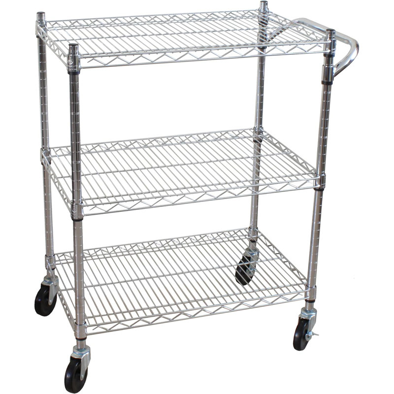 3-Tier Heavy Duty All-Purpose Utility Cart, Chrome