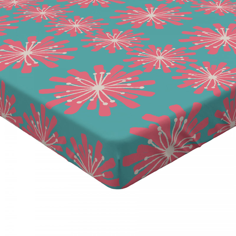 Microfiber Floral Fitted Sheet, Full/Double Fitted Sheet
