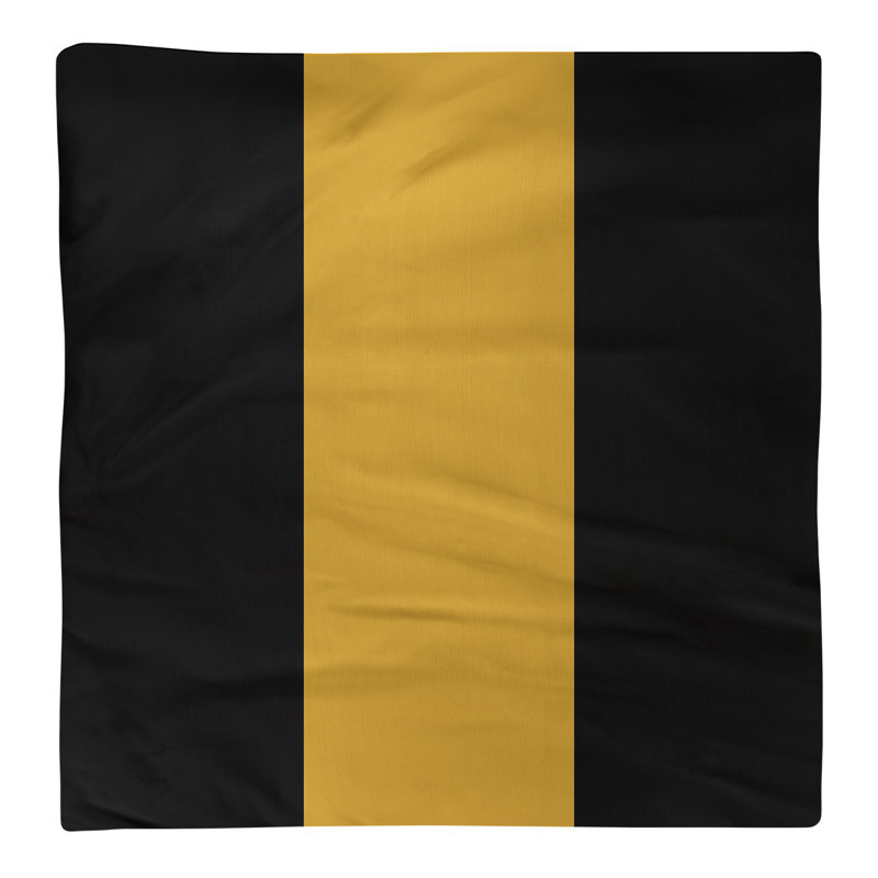 Cotton Striped Square Napkin, Black/Yellow