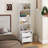 58.11" Tall Night Stand With Bookshelf, Nightstand With 2 Storage Drawers, 2 In 1 Bedside Table For Bedroom-1872254478