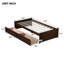 Lit simple avec 2 tiroirs spacieux, fabrication en bois d'hévéa massif, finition espresso pour plus de durabilité et de style-118038768