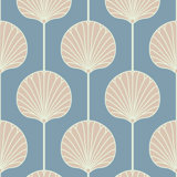 Deco Lily Large - Coastal Blue Wallpaper