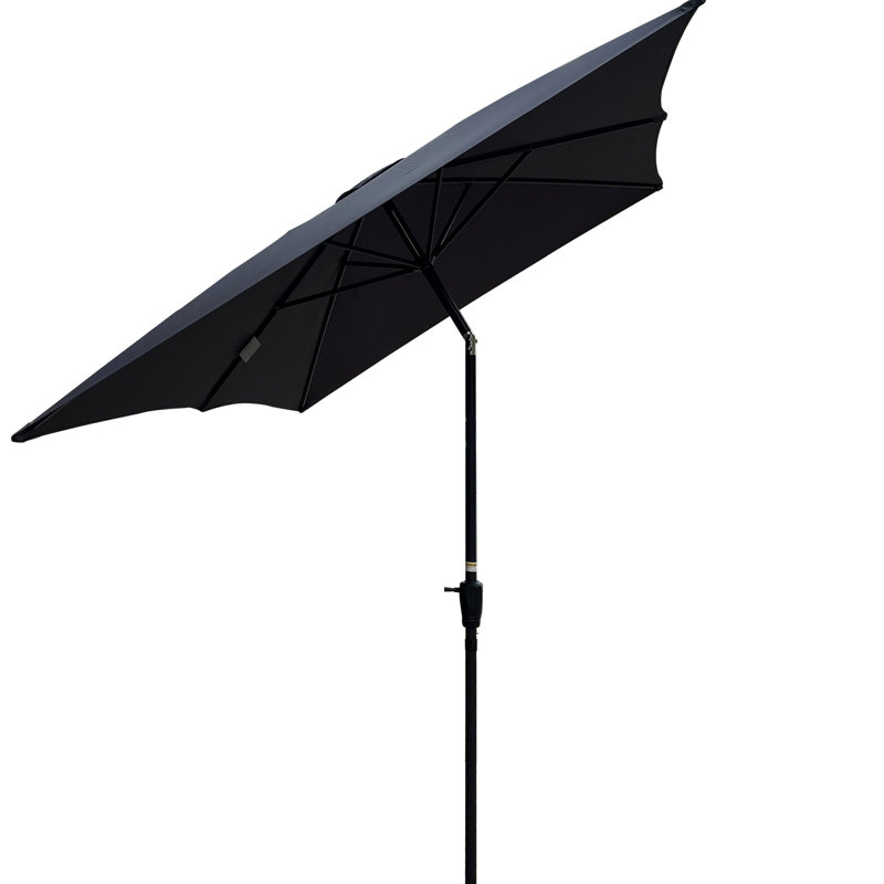 Parasol rectangulaire 6x9pi, auvent coupe-vent avec manivelle et bouton-poussoir inclinable pour piscine de jardin respirante