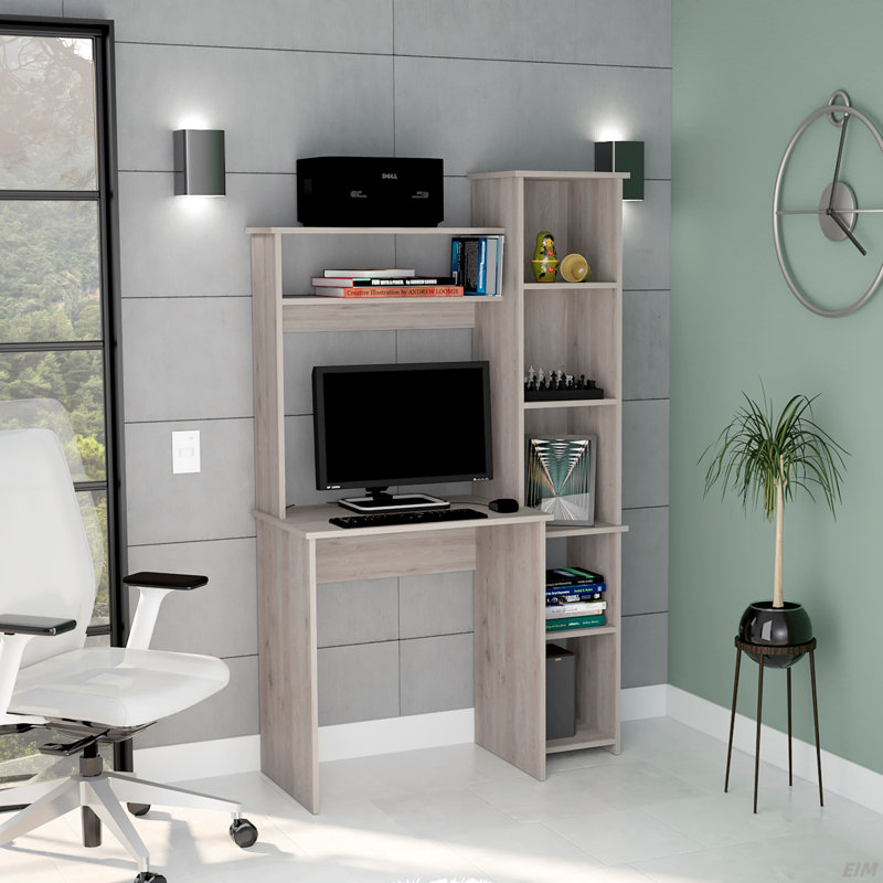 Bureau Aramis, cinq tablettes, deux tablettes supérieures (bureau)