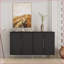 Buffet Buffet moderne à cannelures avec tablettes réglables Grand rangement | Fabrication en panneau de fibres à densité moyenne | Bois d'ingénierie durable