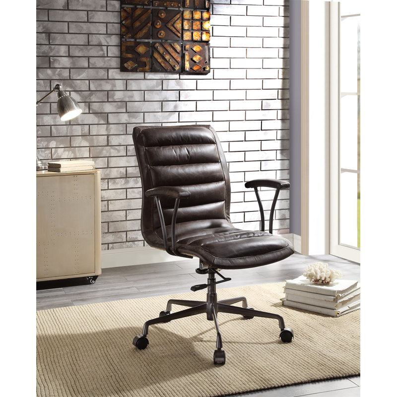Chaise de bureau pivotante avec roulettes Distress