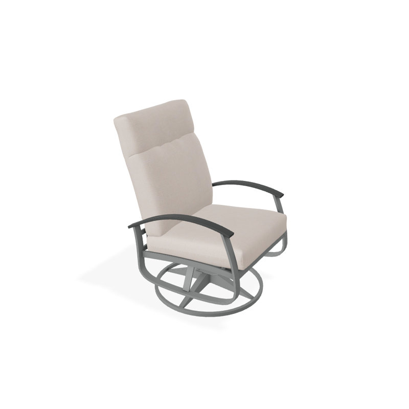 Belle Isle Outdoor Rocker Chair, Glimpse Cloud, Classic Graphite P30, Textured Graphite