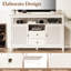 Buffet 52,8 po, armoire pour la cuisine - bois blanc et armoire de rangement longue durée avec tablettes réglables blanc, 53 po x 36 po, 16 po, 90 lb, et plus