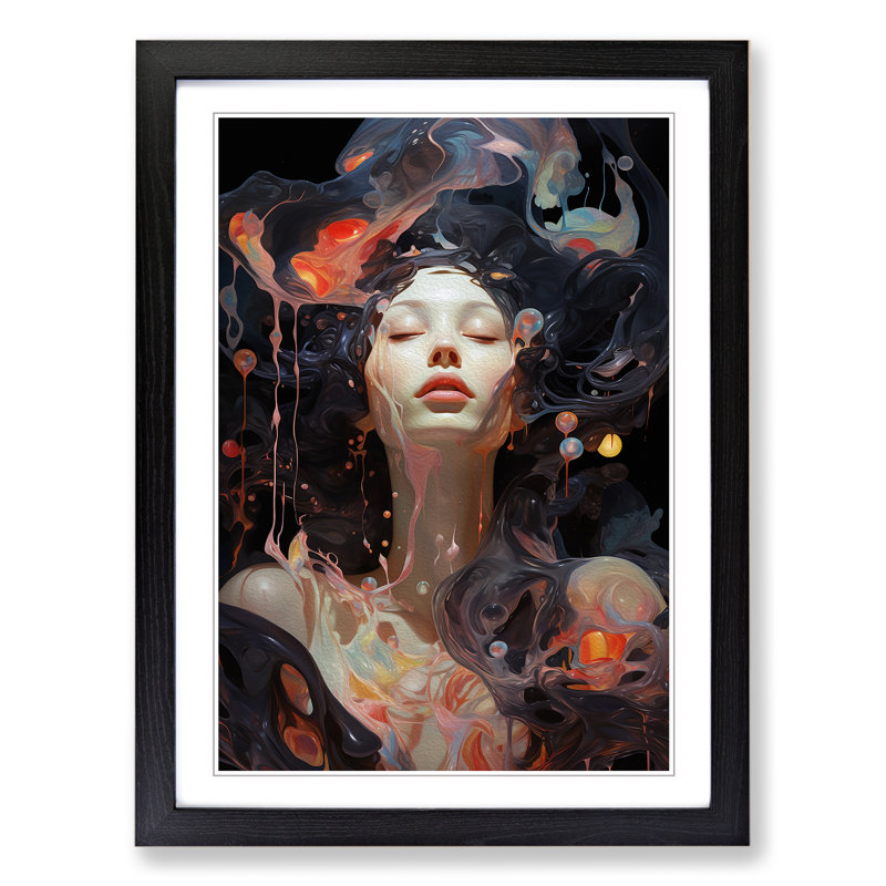 Universe Neo Plasticism Art - Framed Print, Black Framed, 46cm H x 34cm W