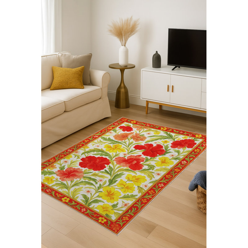 Tapis mauve à motif tissé lavable Mosso, 4'11" x 9'10"