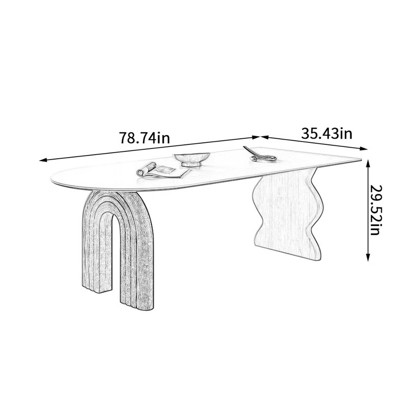 Table Rock Slab Creative, H 29,52 po x L 78,74 po x l 35,43 po