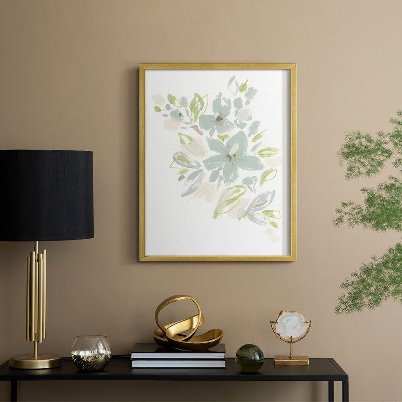 «Seafoam Petals IV», reproduction encadrée - bois massif, H 11 po x l 9 po, Doré