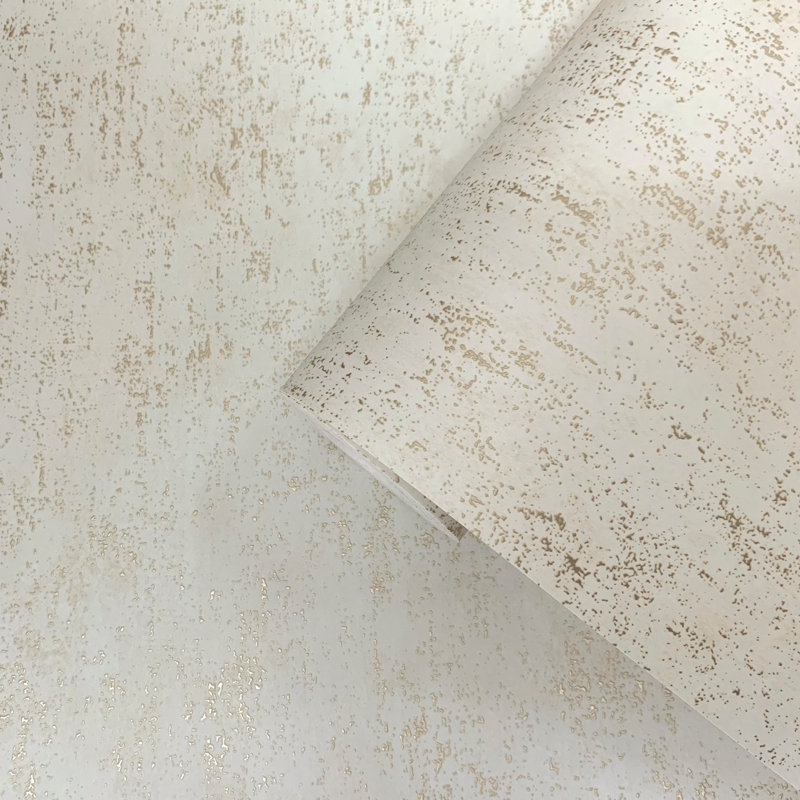 Lustre Metallic Textured Speck Wallpaper Roll, Cream