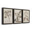 Antique sépia botanicals I - ensemble de 3 reproductions d'art sur toile-1241077289-1241077285