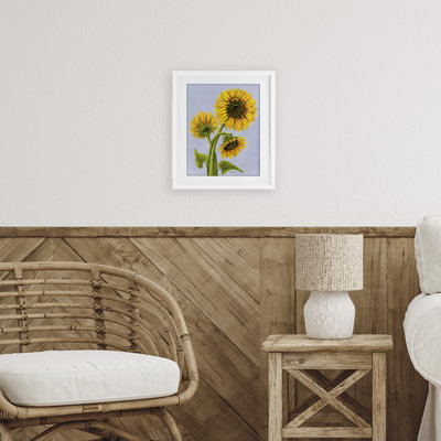 «Sunflower Trio Against Blue», reproduction encadrée sous verre, conception de Patti Bishop