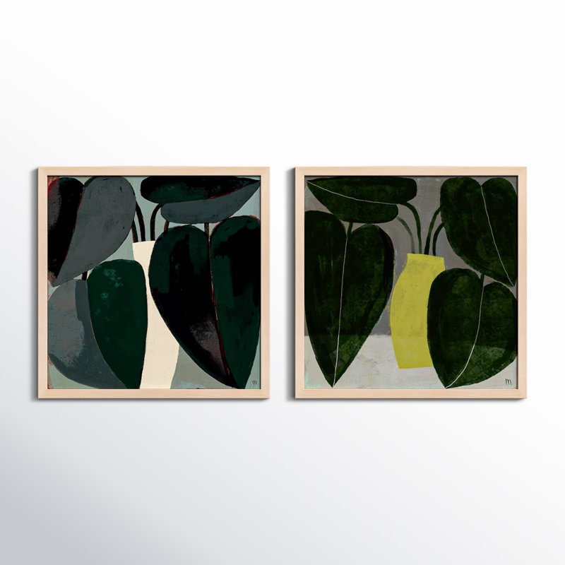 Plant Set Of 2 Painting by Studiom, 30" H x 30" W, Brown