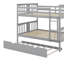 Lit superposé double au-dessus de double avec lit gigogne simple et échelle-1996114704