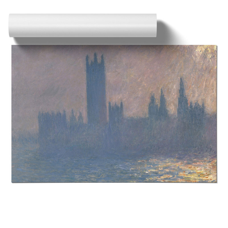 Houses Of Parliament In London Vol.3 by Claude Monet - No Frame Painting, 21cm H x 30cm W x 0.1cm D