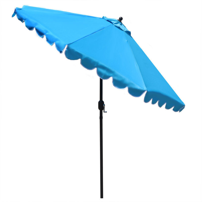 Parasol de patio festonné 9 pi Ogunoust, Turquoise