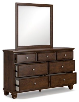 Commode et miroir Danabrin, Brun
