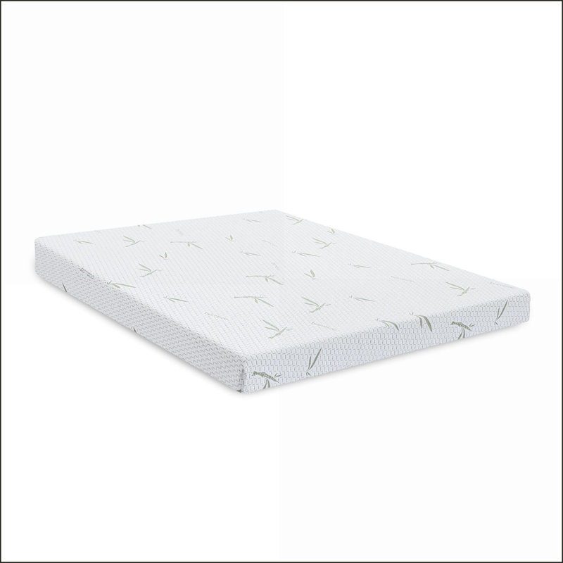 Matelas Matelas en mousse viscoélastique infusée de gel à double couche 10 pouces avec housse en bambou - simple | Blanc neige | Mousse