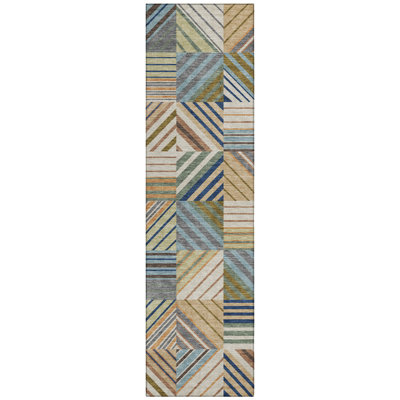 Machine Washable Indoor/Outdoor Lanphear ACN2399 Patchwork Rug