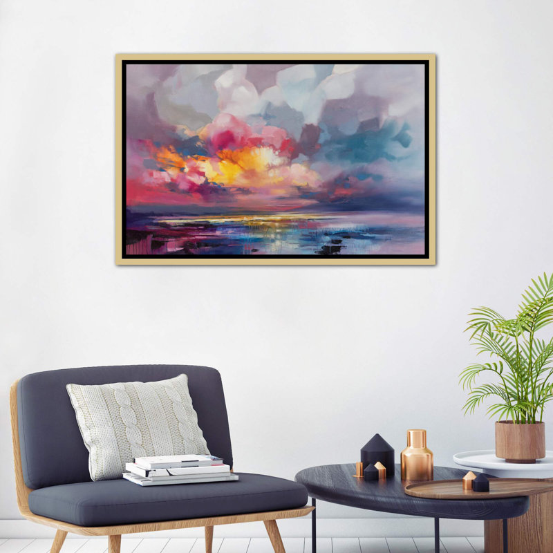 " Displacement " by Scott Naismith, Gold Framed Canvas, 26" H x 40" W x 1.5" D