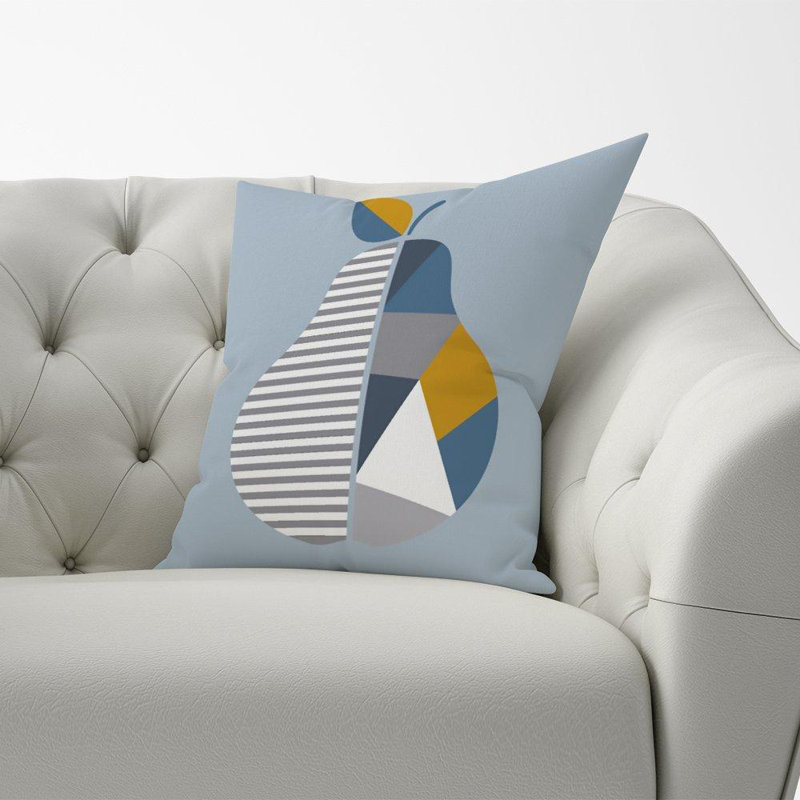 Lize Pear Geometric Square Throw Cushion