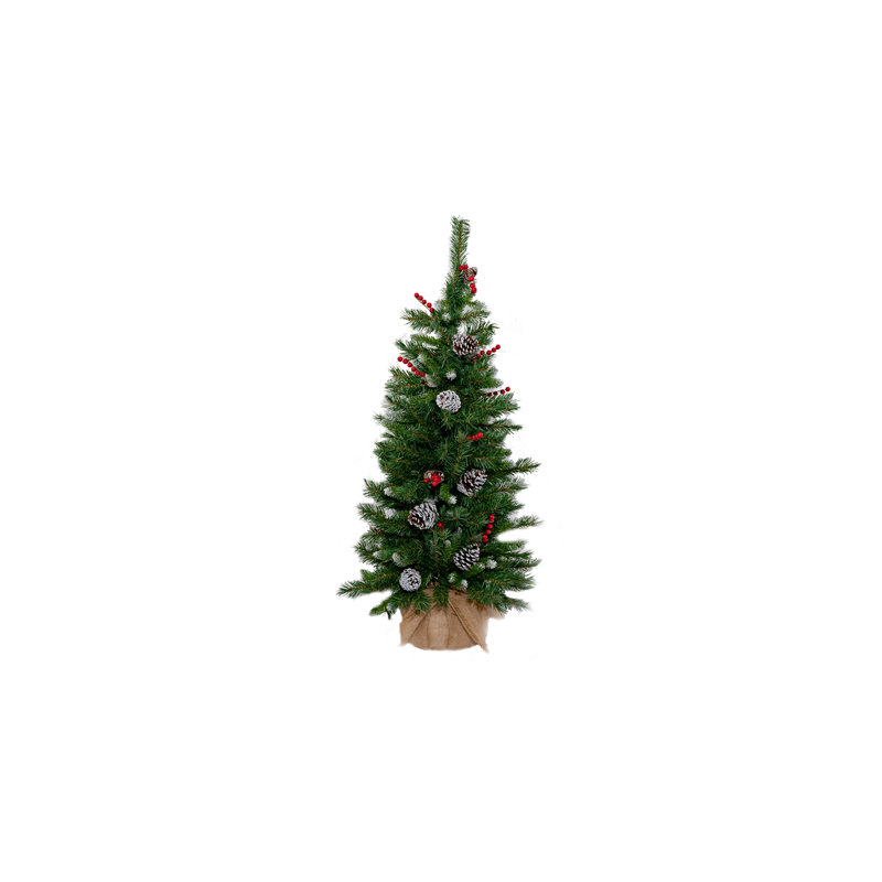 Frosted Berry 4ft Wrapped Tree in Burlap Base