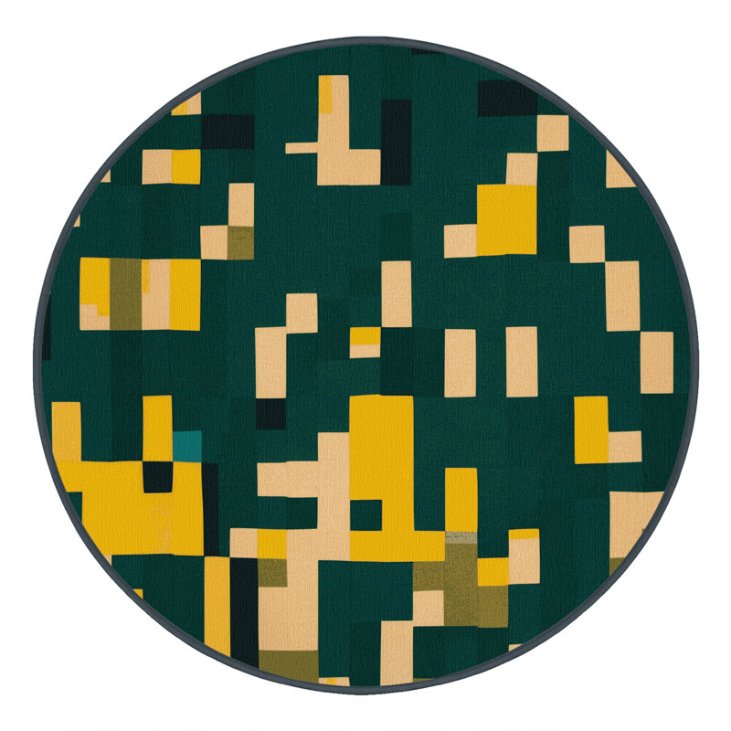 Pixel Pastures Rug, Round 5'