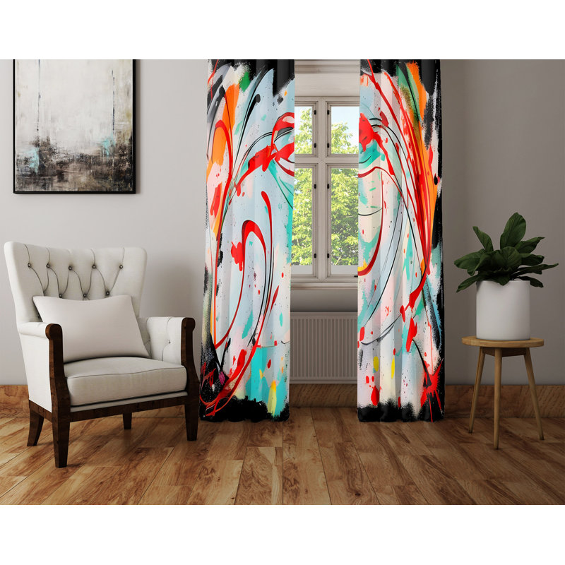 Paire de rideaux semi-transparents en polyester Dezmon, L 40 po x L 82 po