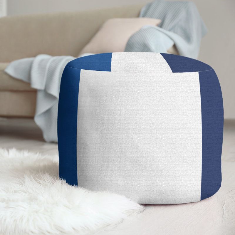 repose-pieds rond 20,5", Bleu royal / blanc / bleu marine