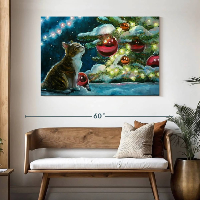 Chat de Noël, H 32 po x l 48 po