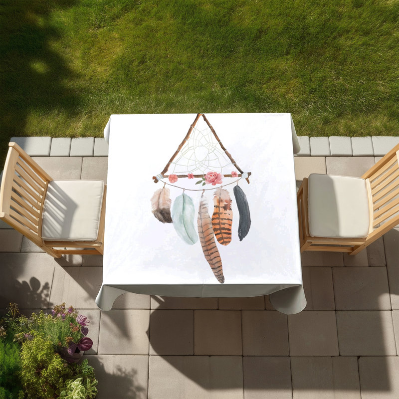 Bohemian Brown Tablecloth - Triangular Dream Catcher Design