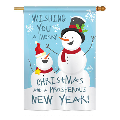 Double Sided 40'' H x 28'' W Polyester Christmas House Flag