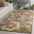 Blossom Hand Tufted Wool Cotton Floral Rug in Red/Green-1397159990