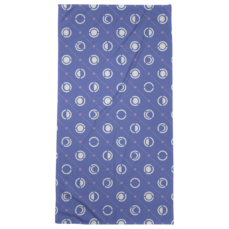 Serviette de plage Classic Moon Phases, Bleu foncé / rose pastel