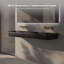 Lavabo de salle de bain mural à surface solide 47 "x 16" noir mat MonBlari-132417697