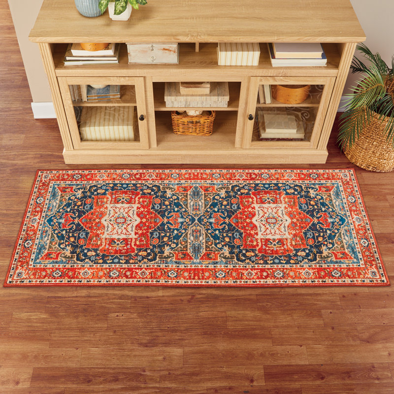 Tapis décoratif floral antidérapant, Tapis de couloir 2 pi 2 po x 5 pi 10 po