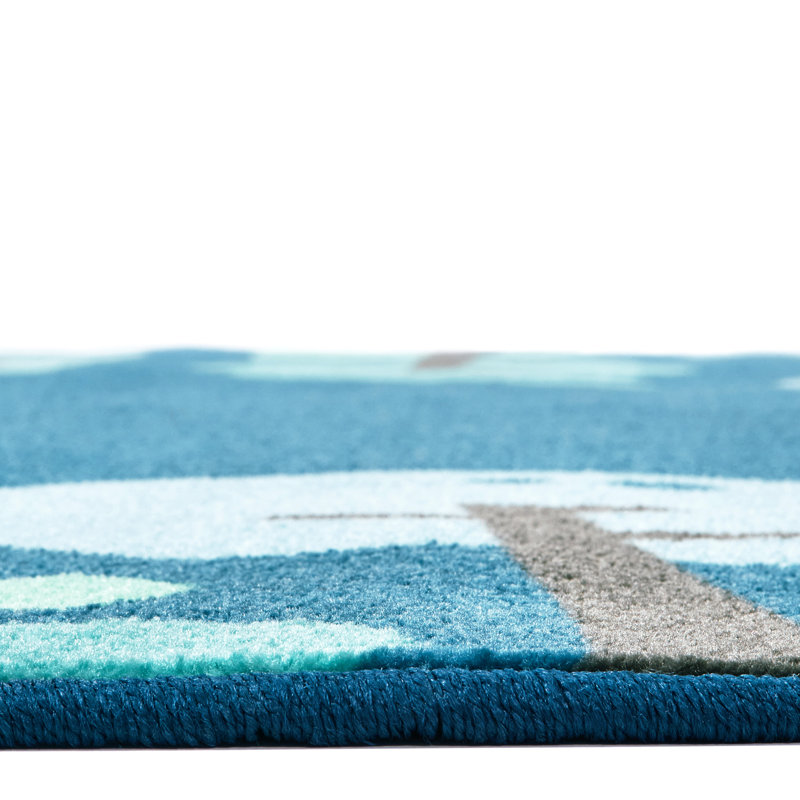 Tranquil Trees KIDSoft Tufted Blue Area Rug, Round 6'
