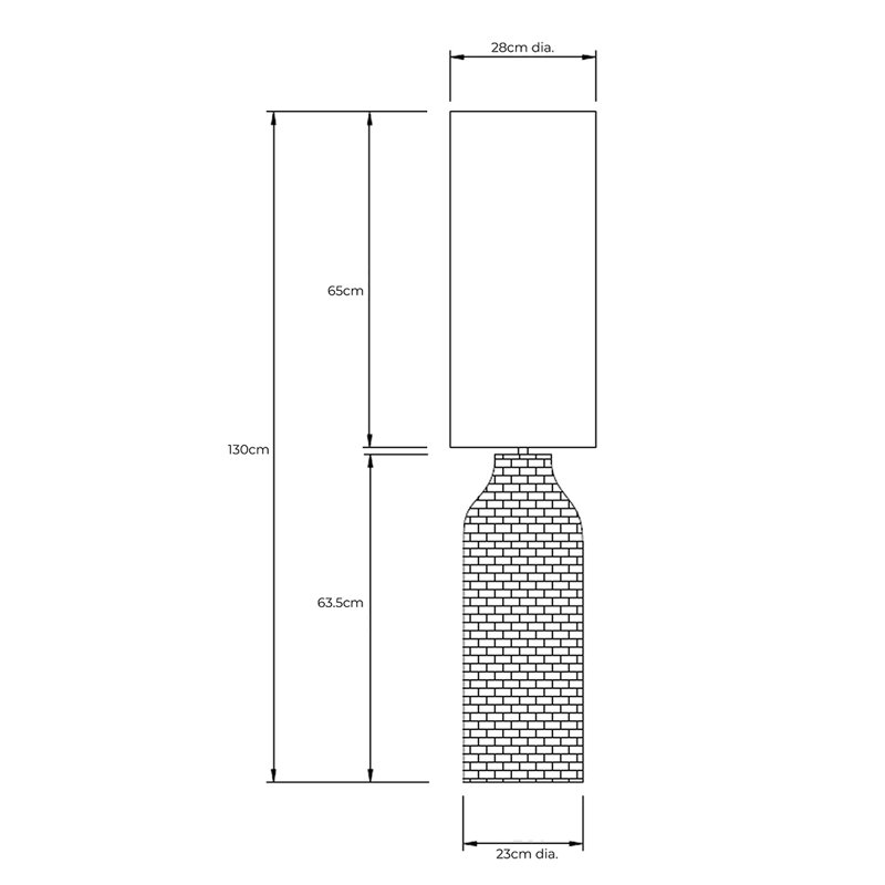 Aksh 130cm Column Floor Lamp