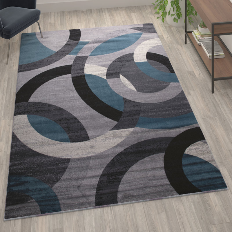 Tapis à motif géométrique moderne Chouquer, Rectangle 8 pi x 10 pi