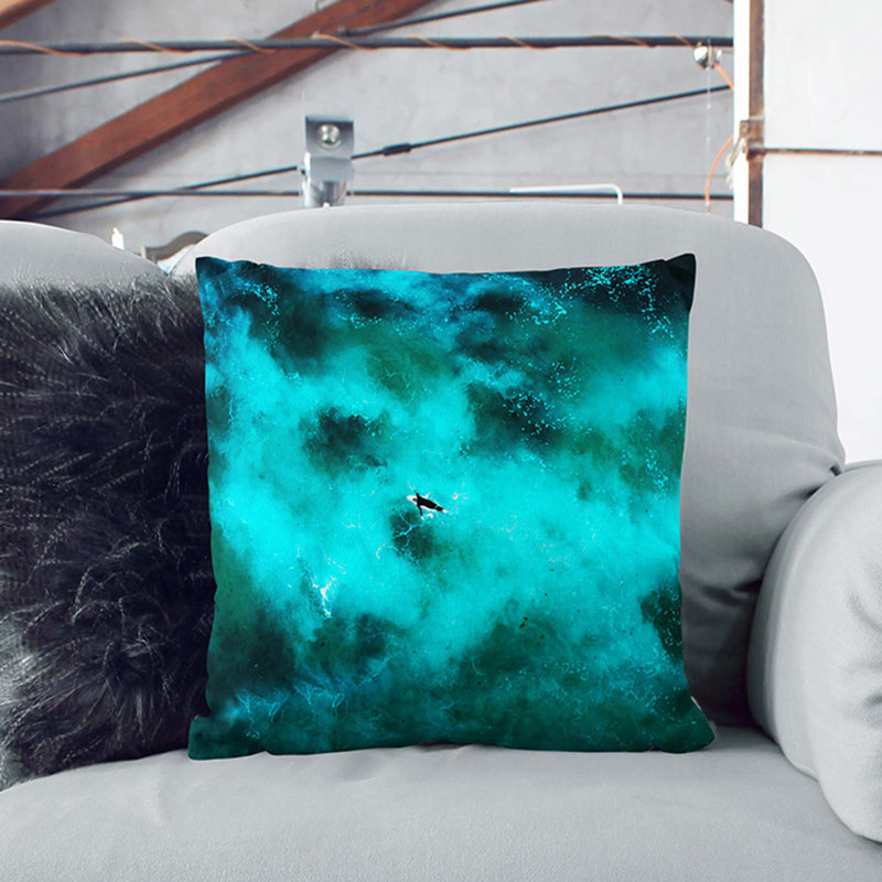 Square Throw Cushion, Black, 40cm H x 40cm W x 15cm D
