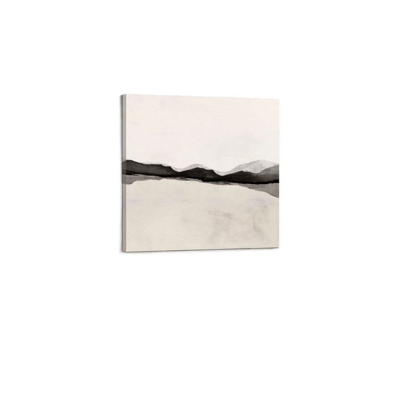 Impression sur toile abstraite noire, brun clair et pastel sur toile grunge pastel 24 x 24 po