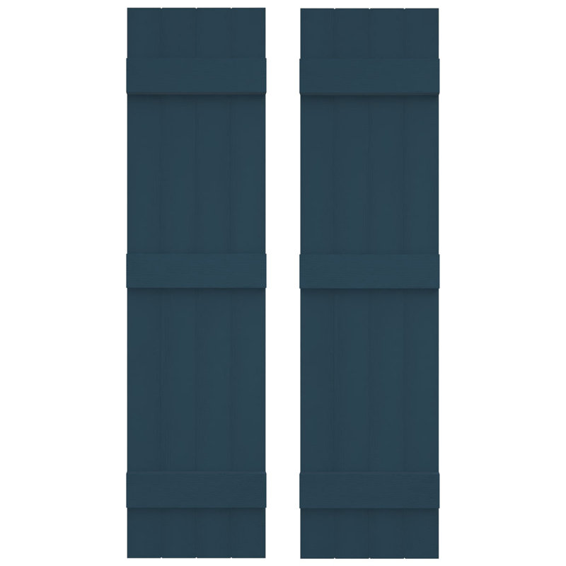 Builders Edge, volets sur mesure TailorMade jointés, volets Board-n-Batten, avec volets à volets, Bleu classique, 57 po